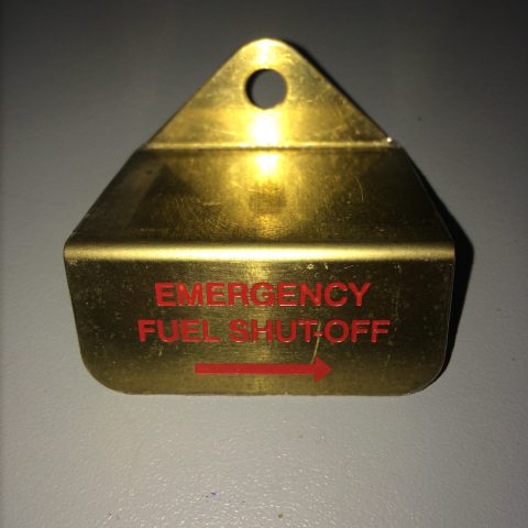 Brass Plate- Fuel Shut Off